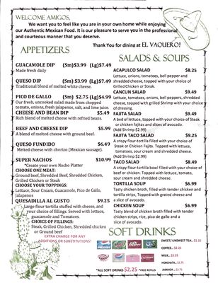 Menu photo 8 El Vaquero Locust, NC