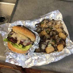 Burgers, Brats, Fries And Tots - Pastrami Jack Cheeseburger with Philly Cheesesteak Tots