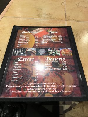 Menu photo 3 MR Azteca Montreal, QC Menu photo 3 MR Azteca Montreal, QC