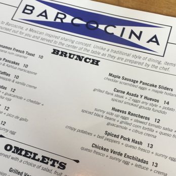 Barcocina - Brunch Menu as of 4/21/18 - Bars Near Me - Baltimore, Maryland