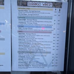 Durango Winery - Menu