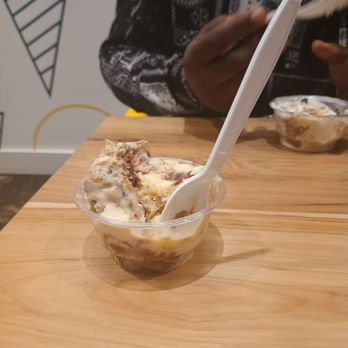 Big Spoon Creamery - A split scoop of tiramisu and cookie dough ice cream. - Ice Cream & Frozen Yogurt Near Me - Homewood, Alabama