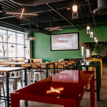 Flatstick Pub - Redmond - tables and stools - Mini Golf Near Me - Redmond, Washington Flatstick Pub - Redmond - tables and stools - Mini Golf Near Me - Redmond, Washington