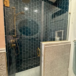 Shower with glass door Shower with glass door