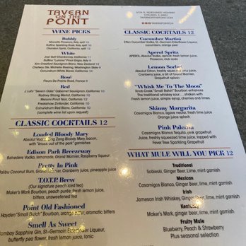 Tavern On The Point - Menu - Cocktail Bars Near Me - Chicago, Illinois Tavern On The Point - Menu - Cocktail Bars Near Me - Chicago, Illinois