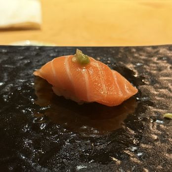 Shinn West - Atlantic Salmon with Pickled Wasabi - Sushi Bars Near Me - New York, New York Shinn West - Atlantic Salmon with Pickled Wasabi - Sushi Bars Near Me - New York, New York