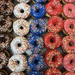 Bryan Donuts - Colorful sprinkles with a bunch of colors to choose from!