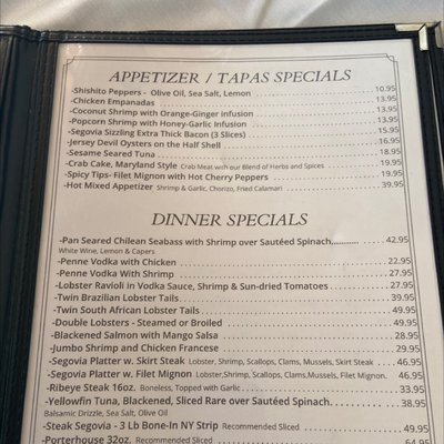Menu photo 2 Segovia Tavern Oakland, NJ Menu photo 2 Segovia Tavern Oakland, NJ