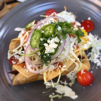 Sibling by Pushkin's - Sunnyside Up Chicken Rolled Tacos - New American Near Me - Sacramento, California