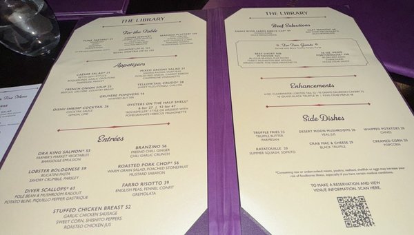 Menu photo 1 The Library Las Vegas, NV Menu photo 1 The Library Las Vegas, NV