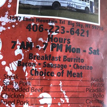 Mi Pueblito Taco Bus - Hours - Tacos Near Me - Big Sky, Montana Mi Pueblito Taco Bus - Hours - Tacos Near Me - Big Sky, Montana