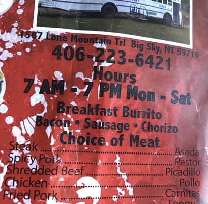 Menu photo 5 Mi Pueblito Taco Bus Big Sky, MT Menu photo 5 Mi Pueblito Taco Bus Big Sky, MT