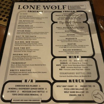 Lone Wolf - Drinks menu - Bars Near Me - Chicago, Illinois