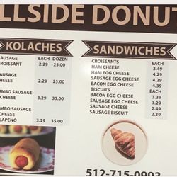 Hillside Donuts - Menu