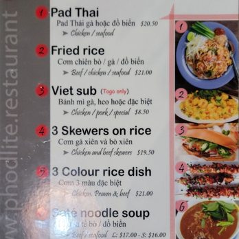 pho d'lite - Menu - Vietnamese Near Me - Burnaby, British Columbia