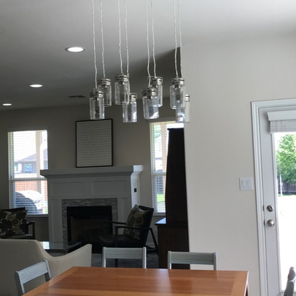 Dietrich Quality Design - Moved our electrical to the center & Installed new fixture over our dining table. - General Contractors Near Me Dietrich Quality Design - Moved our electrical to the center & Installed new fixture over our dining table. - General Contractors Near Me