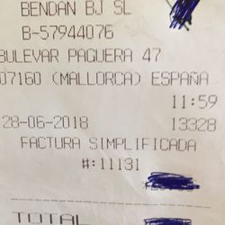 Bendan B&J - Die Kassenquittung. The cash receipt.