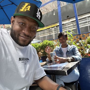 Stout NYC - Myself and my wife sitting at the outdoor patio section - Irish Near Me - New York, New York