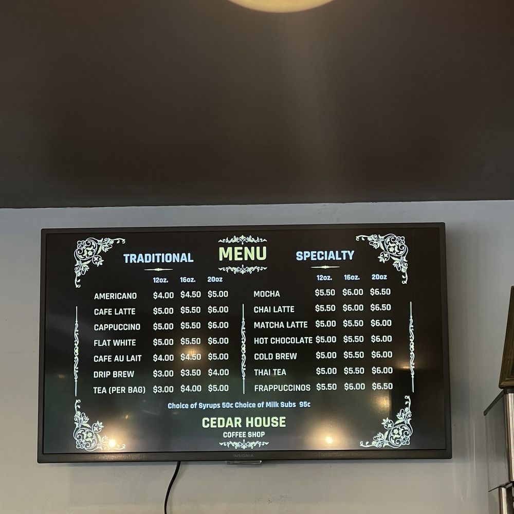 Cedar House - Menu - Coffee & Tea Near Me - Flagstaff, Arizona Cedar House - Menu - Coffee & Tea Near Me - Flagstaff, Arizona