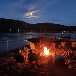 Brown's Beach at Schroon Lake - Camp fires on the beach at night, gazing at billions of stars, listening to music, roasting s'mores and telling ghost stories.