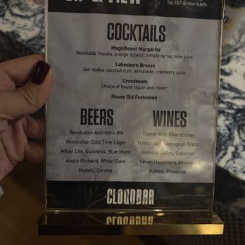 CloudBar - 360 CHICAGO - SIP & VIEW DRINKS SEPARATE FROM A LA CARTE - Bars Near Me - Chicago, Illinois CloudBar - 360 CHICAGO - SIP & VIEW DRINKS SEPARATE FROM A LA CARTE - Bars Near Me - Chicago, Illinois