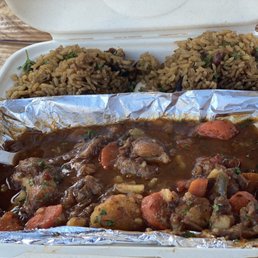 Oxtails and rice and peas