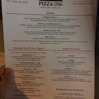 Pizza 216 - Menu - Bars Near Me - Cleveland, Ohio Pizza 216 - Menu - Bars Near Me - Cleveland, Ohio