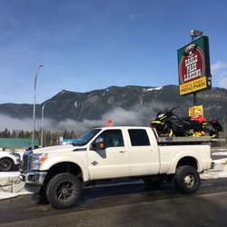 G&G Kitchen and Tap - Restaurant parking... timber sleds aplenty around interior BC