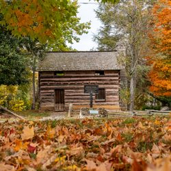 Capitol of State of Franklin - The Lost State of Franklin Cabin in the fall. Located on College Street in Greeneville, TN.