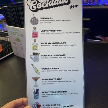 Wonder bar - Fort Worth - Cocktail menu - Bars Near Me - Fort Worth, Texas