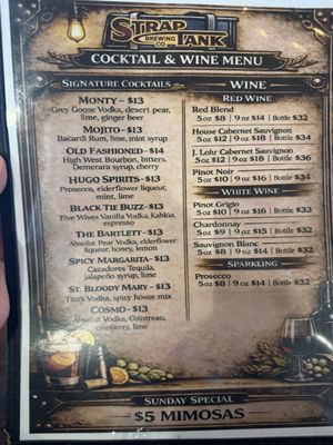 Menu photo 1 Strap Tank Brewery St. George, UT Menu photo 1 Strap Tank Brewery St. George, UT