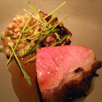 Commis - Charcoal grilled lamb saddle with grains, wheat grass and chicories - New American Near Me - Oakland, California