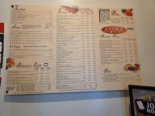 Menu photo 1 Bellacino's Pizza & Grinders Roanoke, VA Menu photo 1 Bellacino's Pizza & Grinders Roanoke, VA