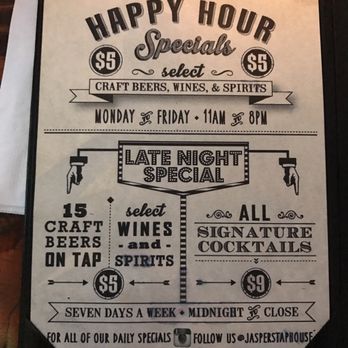 Jasper's Taphouse + Kitchen - Happy hour page - New American Near Me - New York, New York