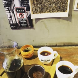 The Brew Job - Ordered a pour over with a Japanese single origin dark roasted bean and got hooked up with some samples on the side!