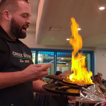 Greek Bistro - Saganaki - what a presentation! - Greek Near Me - Glendale, California Greek Bistro - Saganaki - what a presentation! - Greek Near Me - Glendale, California