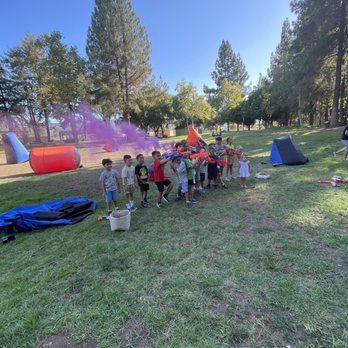 Mobile Nerf Party - Group photo with smoke bomb - Party & Event Planning Near Me