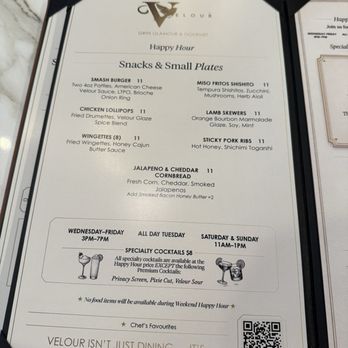 Velour - Menu - American Near Me - Dallas, Texas