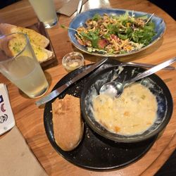 Pig and Whistle - Seafood Chowder and HARISSA CHICKEN SALAD