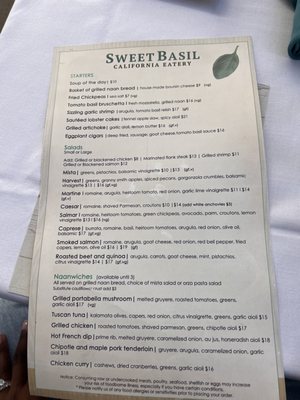 Menu photo 3 Sweet Basil California Eatery Palm Desert, CA