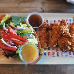 Kelseys Original Roadhouse - This was the chicken your way. I picked the tenders with honey garlic on the side with a side salad.