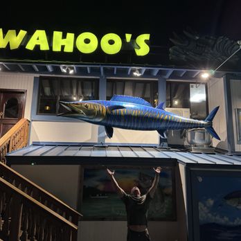 Wahoo's Bar & Grill - Jake Jones Gallery painted the beautiful 17 foot Wahoo! - Seafood Near Me - Islamorada, Florida Wahoo's Bar & Grill - Jake Jones Gallery painted the beautiful 17 foot Wahoo! - Seafood Near Me - Islamorada, Florida