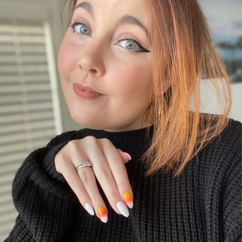 WOW Nails & Day Spa - Candy corn nails by Neena (stiletto shape, dip powder) - Nail Salons Near Me - Fairfax, Virginia WOW Nails & Day Spa - Candy corn nails by Neena (stiletto shape, dip powder) - Nail Salons Near Me - Fairfax, Virginia