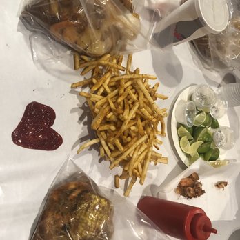Rockstar Shrimp - 2 bags of 1lb of shrimp each with corn and potato with kick me and holy moly sauces. A LOT of Cajun fires. - Cajun/Creole Near Me - Riverside, California