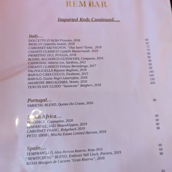 Rembar - Menu - Wine Bars Near Me - Jupiter, Florida