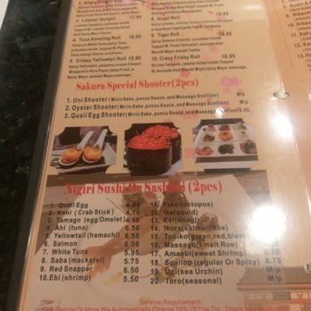 Sakura - Menu - Sushi Bars Near Me - Kapolei, Hawaii Sakura - Menu - Sushi Bars Near Me - Kapolei, Hawaii