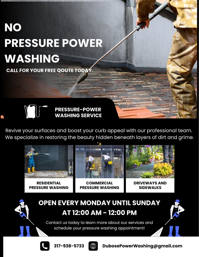 NO PRESSURE POWER WASHING Updated September 2024 Request a Quote