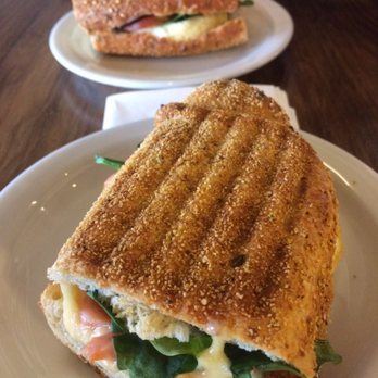 Rendezvous Cafe - Smoked salmon breakfast panini on a multi grain roll - Cafes Near Me - Cumming, Georgia