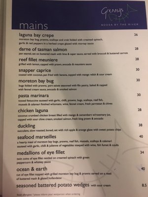 Menu photo 3 Grennys Restaurant Noosaville, QLD