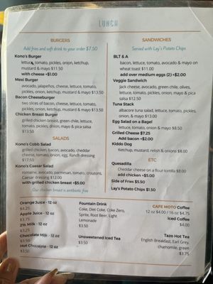 Menu photo 3 Kono's Cafe San Diego, CA Menu photo 3 Kono's Cafe San Diego, CA